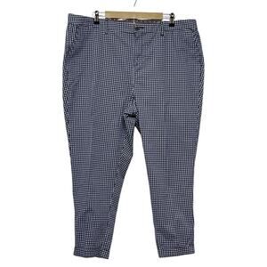 Tommy Hilfiger Women’s Chino Pants Plus Size 18W Navy Gingham Slim Fit Preppy